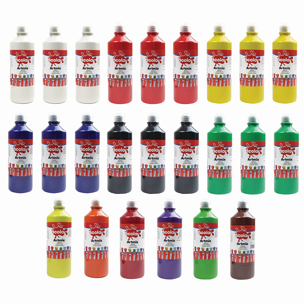 Ready Mixed Poster Paint Assorted 600ml - Pack of 24