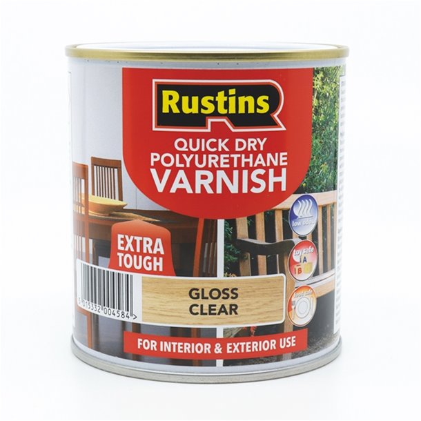 Rustins Poly Varnish Int/Ext, Gloss - 1 litre